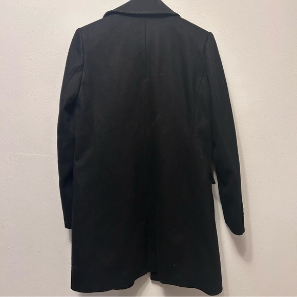 NWT Tommy Hilfiger Wool Blend Button Down Long Coat Black Women’s Small - Picture 6 of 9